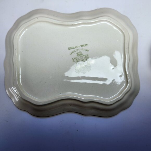 Antique Cheese Cloche Lancaster & Sandland Server Hand Painted Silver Lustre - Picture 8 of 9